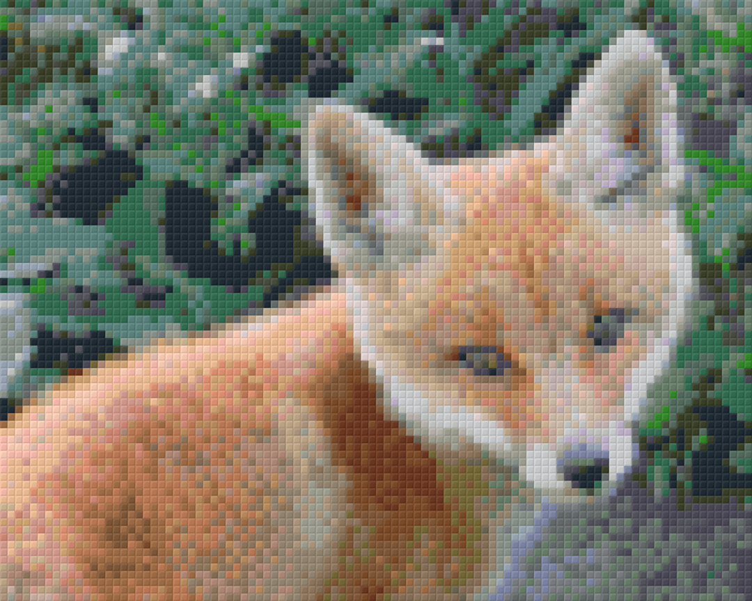 Baby Fox Four [4] Baseplate PixelHobby Mini-mosaic Art Kit image 0